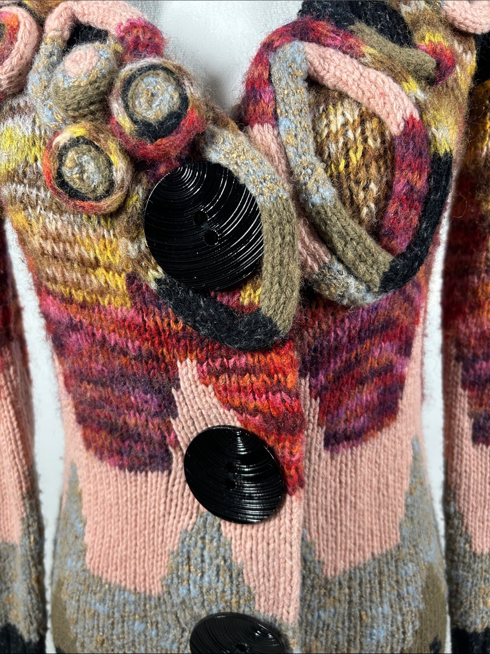 Anthropologie Sleeping on Snow Loops & Angles Wool Knit Sweater Coat XS - Picture 5 of 15